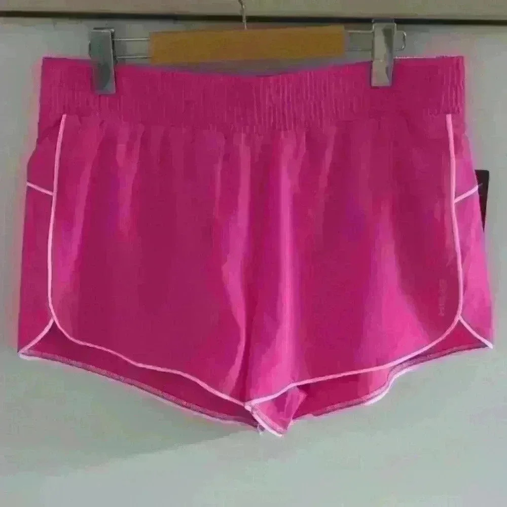 HEAD  | Women's Pink/White Mid Rise Relaxed Athletic Shorts